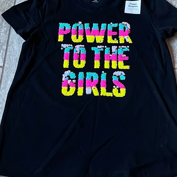 Old Navy Girls Black Flippy Sequin Shirt M (8) - Picture 2 of 13